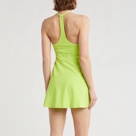 Spiritual Gangster Jet Active Mini Dress in Lime Green Size Large NEW NWT - Picture 2 of 11